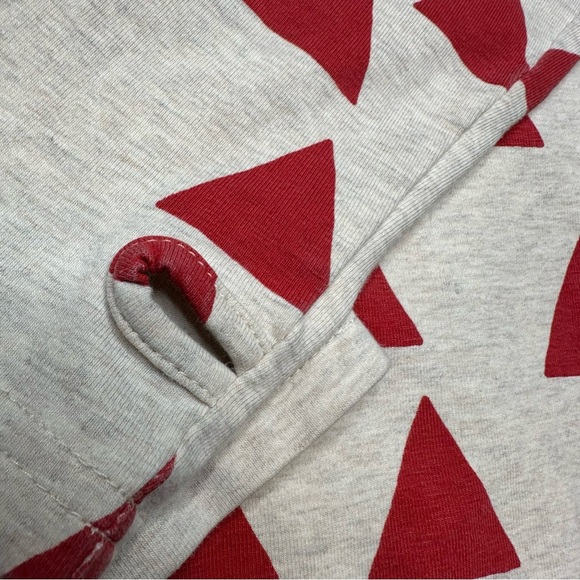 Peekaboo Beans Shirt Long Sleeved Triangles White & Red Size 6 - Picture 13 of 16